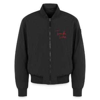 Tweazles Est. 2026 - Unisex Bomberjacke - Schwarz - Vorne - AI Model Female 172 light (172cm) & AI Model Male 185 light (185cm)