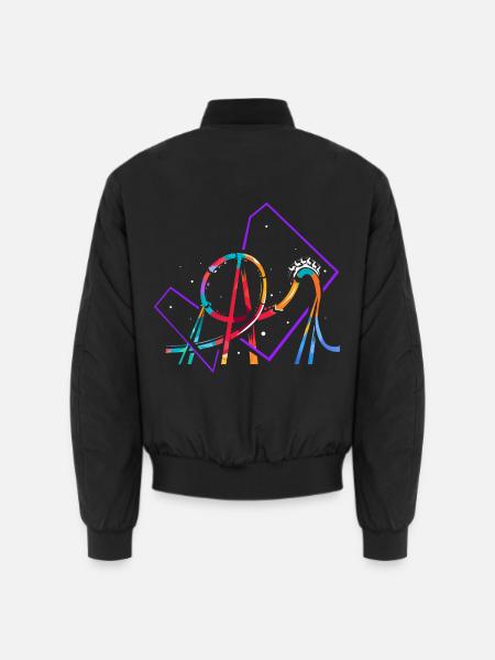 Turbulente Achterbahn Loopingbahn - Unisex Bomberjacke - Schwarz
