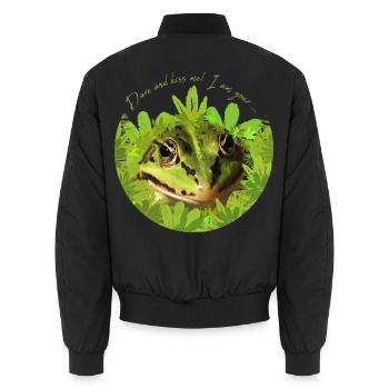 Frosch küss mich Prinz - Unisex Bomberjacke - Schwarz - Hinten - AI Model Male 185 light (185cm)