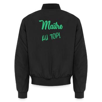 MEISTER - Unisex Bomberjacke - Schwarz - Hinten - AI Model Male 185 light (185cm)
