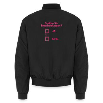 Entscheidung treffen lustig - Unisex Bomberjacke - Schwarz - Hinten - AI Model Male 185 light (185cm)