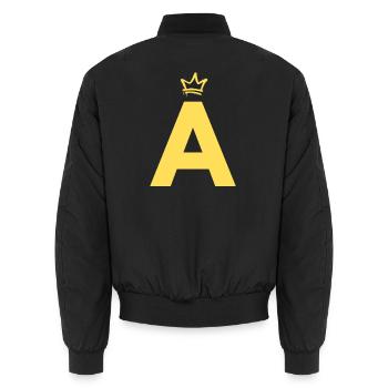 A like Alvin - Unisex Bomberjacke - Schwarz - Hinten - AI Model Male 185 light (185cm)