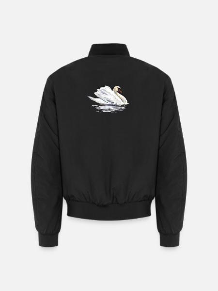 Schwan - Unisex Bomberjacke - Schwarz