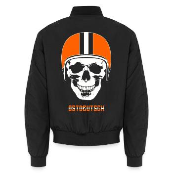 DDR Retro Helm passend für Simson Moped Liebhaber - Unisex Bomberjacke - Schwarz - Hinten - AI Model Male 185 light (185cm)