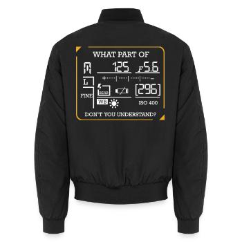photographe - Bomber unisexe - noir - Dos - AI Model Male 185 light (185cm)
