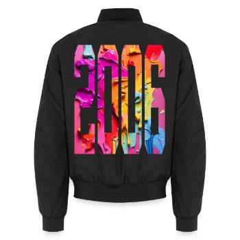 BUNT 20TH BIRTHDAY 2006 - Unisex Bomber Jacket - black - Back - AI Model Male 185 light (185cm)