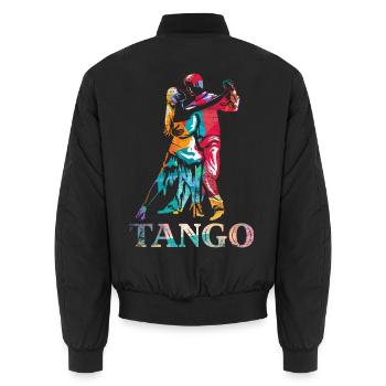 Feuriger Tango Gesellschaftstanz - Unisex Bomberjacke - Schwarz - Hinten - AI Model Male 185 light (185cm)