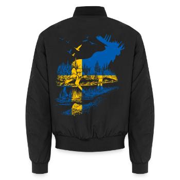 SCHWEDEN ELCH - Unisex Bomberjacke - Schwarz - Hinten - AI Model Male 185 light (185cm)