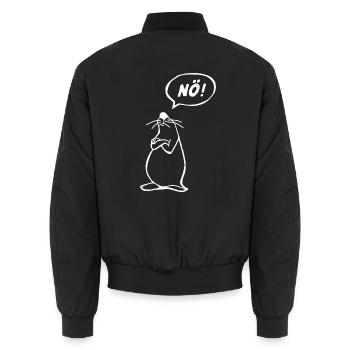 NÖ Maus - Unisex Bomberjacke - Schwarz - Hinten - AI Model Male 185 light (185cm)