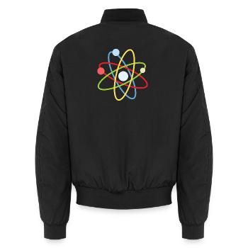Atom - Unisex Bomberjacke - Schwarz - Hinten - AI Model Male 185 light (185cm)