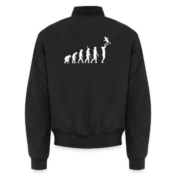 Papa Evolution Dad Vater Entwicklung Paps - Unisex Bomberjacke - Schwarz - Hinten - AI Model Male 185 light (185cm)