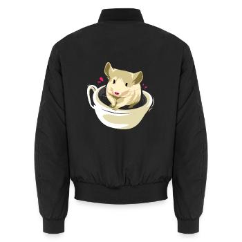 Munteres Chinchilla Andenbewohner - Unisex Bomberjacke - Schwarz - Hinten - AI Model Male 185 light (185cm)