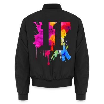 11 ANS 11E ANNIVERSAIRE - Bomber unisexe - noir - Dos - AI Model Male 185 light (185cm)