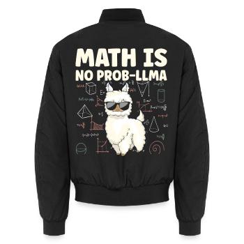 Mathe Is No Prob LLLMA Lama Mathematik - Unisex Bomberjacke - Schwarz - Hinten - AI Model Male 185 light (185cm)