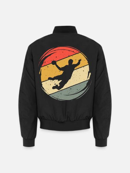 Handballspieler Handball Spieler Handballer Retro - Unisex Bomberjacke - Schwarz