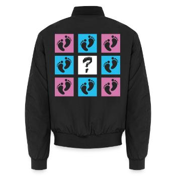 Baby Reveal Baby Ankündigung Gender Reveal - Unisex Bomberjacke - Schwarz - Hinten - AI Model Male 185 light (185cm)
