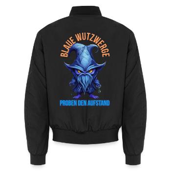 Blaue Wutzwerge - Unisex Bomberjacke - Schwarz - Hinten - AI Model Male 185 light (185cm)
