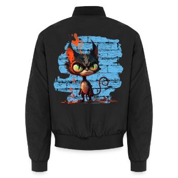 Lustige Katze - Unisex Bomberjacke - Schwarz - Hinten - AI Model Male 185 light (185cm)