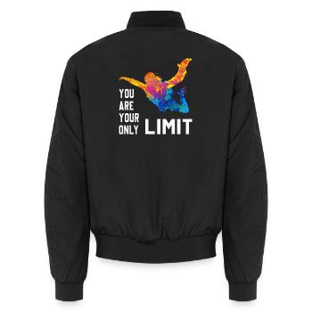 Skydive Fallschirmspringer Skydiver Freifall - Unisex Bomberjacke - Schwarz - Hinten - AI Model Male 185 light (185cm)