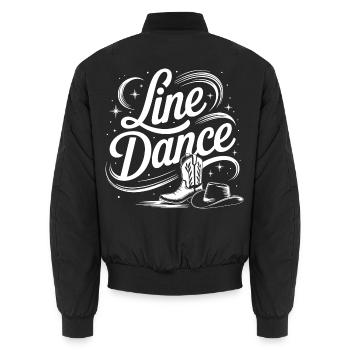 Line Dance mein Hobby - meine Passion - mein Ding - Unisex Bomberjacke - Schwarz - Hinten - AI Model Male 185 light (185cm)