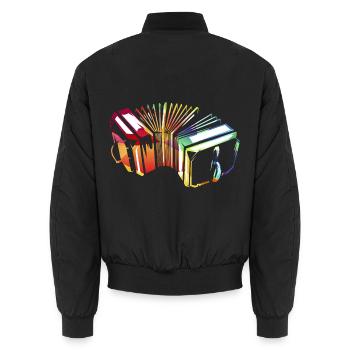 Leidenschaftlicher Bandoneon Tango - Unisex Bomberjacke - Schwarz - Hinten - AI Model Male 185 light (185cm)