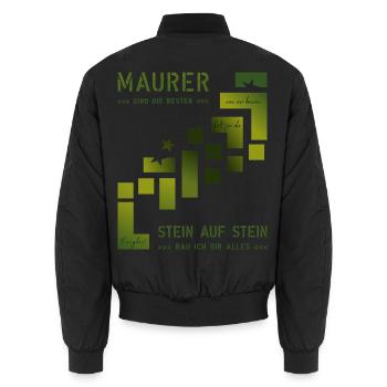 Maurer Hochbau Steinmetz - Unisex Bomberjacke - Schwarz - Hinten - AI Model Male 185 light (185cm)