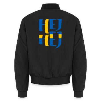 SUÈDE HEJ HEJ SUÉDOIS - Bomber unisexe - noir - Dos - AI Model Male 185 light (185cm)