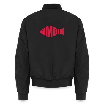 Moin - Fischkopf - Unisex Bomberjacke - Schwarz - Hinten - AI Model Male 185 light (185cm)
