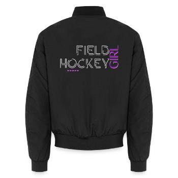Feldhockey Spielerin Text Design - Unisex Bomberjacke - Schwarz - Hinten - AI Model Male 185 light (185cm)