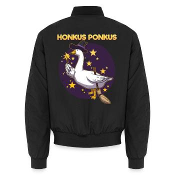 Goose Witch - Unisex Bomberjacke - Schwarz - Hinten - AI Model Male 185 light (185cm)