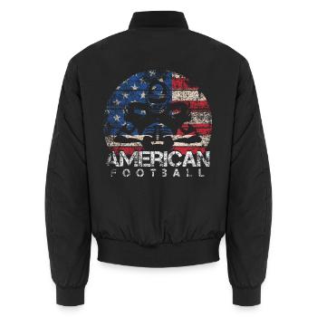 American Football - Unisex Bomberjacke - Schwarz - Hinten - AI Model Male 185 light (185cm)