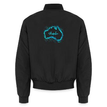 Australien - Unisex Bomberjacke - Schwarz - Hinten - AI Model Male 185 light (185cm)