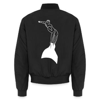Apnoe 002 white - Unisex Bomberjacke - Schwarz - Hinten - AI Model Male 185 light (185cm)