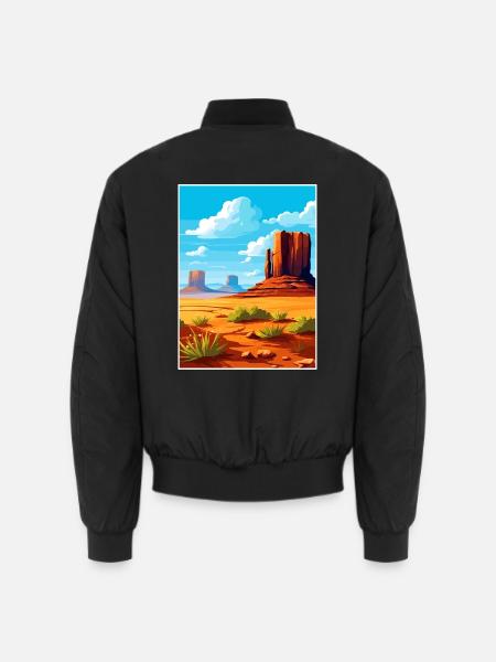 Monument Valley Arizona Wüste Reiseposter - Unisex Bomberjacke - Schwarz