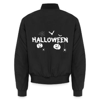 Halloween - Unisex Bomberjacke - Schwarz - Hinten - AI Model Male 185 light (185cm)