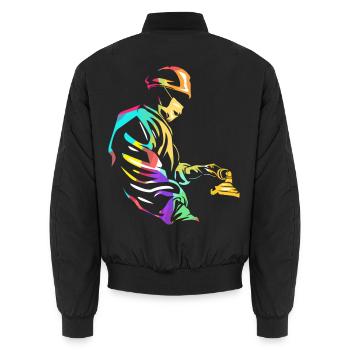 Umsichtiger Anästhesist Aufwachraum - Unisex Bomberjacke - Schwarz - Hinten - AI Model Male 185 light (185cm)