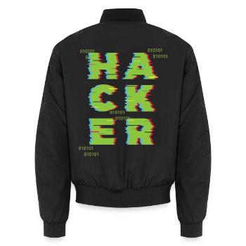 Hacker 0101 - Unisex Bomberjacke - Schwarz - Hinten - AI Model Male 185 light (185cm)