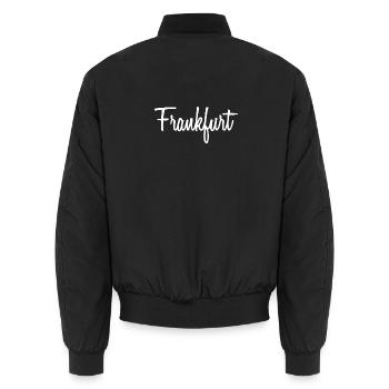 Frankfurt - Unisex Bomberjacke - Schwarz - Hinten - AI Model Male 185 light (185cm)