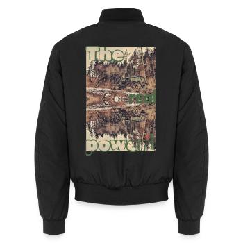 Harvester Shirt Design Retro Vintage Spruch XO751 - Bomber unisexe - noir - Dos - AI Model Male 185 light (185cm)