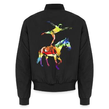 Anmutige Voltigiererin Mannschaft - Unisex Bomberjacke - Schwarz - Hinten - AI Model Male 185 light (185cm)