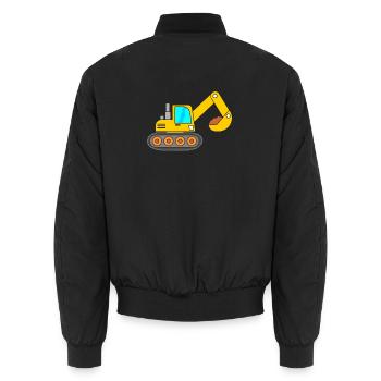 Bagger Baumaschine - Unisex Bomberjacke - Schwarz - Hinten - AI Model Male 185 light (185cm)