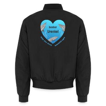 bester Urenkel - Unisex Bomberjacke - Schwarz - Hinten - AI Model Male 185 light (185cm)