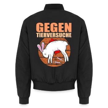 Gegen Tierversuche Abschaffen Tierschützer - Unisex Bomberjacke - Schwarz - Hinten - AI Model Male 185 light (185cm)
