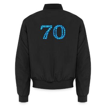 70. 70 ANS. 70e ANNIVERSAIRE. ANNIVERSAIRE 70 ANS. - Bomber unisexe - noir - Dos - AI Model Male 185 light (185cm)