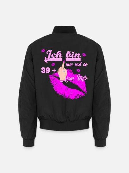 Zum 40. Geburtstag Damen 39 + - Unisex Bomberjacke - Schwarz