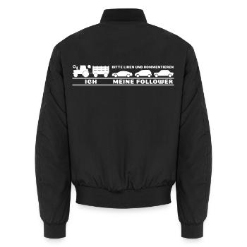 Ich, meine Follower - Traktor Autos Bauer Landwirt - Unisex Bomberjacke - Schwarz - Hinten - AI Model Male 185 light (185cm)