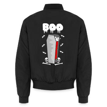 Vampir Sarg Vampire Halloween Outfit - Unisex Bomberjacke - Schwarz - Hinten - AI Model Male 185 light (185cm)