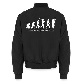 bagpipes - Unisex Bomber Jacket - black - Back - AI Model Male 185 light (185cm)
