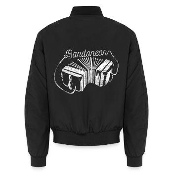 Sinnlicher Bandoneon Tangoabend - Unisex Bomberjacke - Schwarz - Hinten - AI Model Male 185 light (185cm)