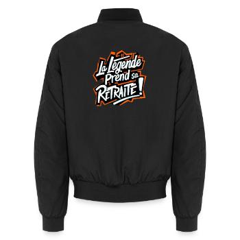 La Légende Prend Sa Retraite - Bomber unisexe - noir - Dos - AI Model Male 185 light (185cm)